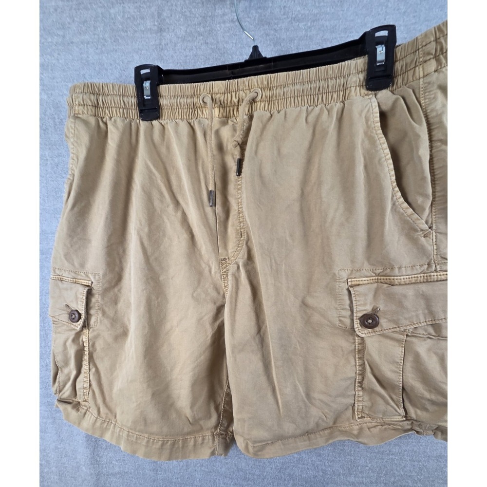 American Eagle Flex Cargo Shorts L Khaki Distressed Baggy Relaxed Gorpcore Y2K